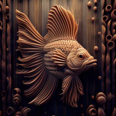 3D model Dutch lionhead fish (STL)